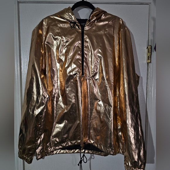 Forever 21, gold metallic windbreaker jacket Size XL - Picture 2 of 15